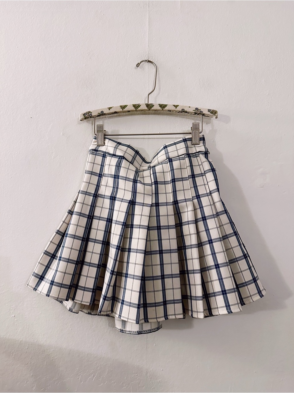 Princess Polly Plaid Mini Pleated School Girl Skirt Blue White - Picture 2 of 7
